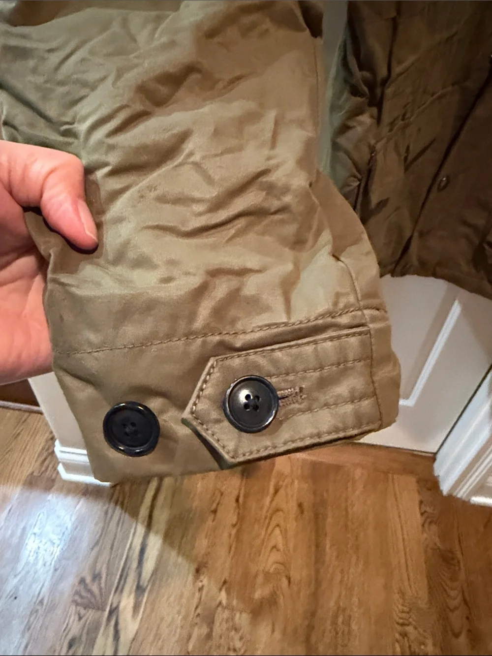 Banana Republic Men's Olive Field Jacket with Hooded Collar